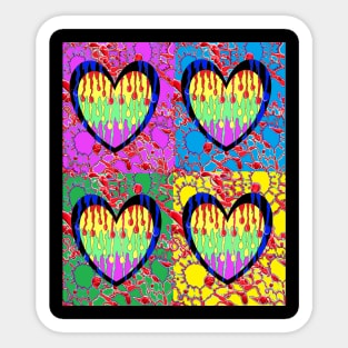 pop art 2 heart love graffiti Sticker